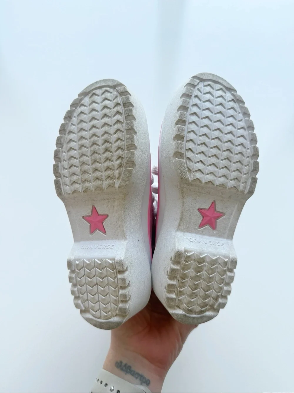 Converse Chuck Taylor All Star Lugged Lift Platform Sneakers Sz 11 Sparkle Pink